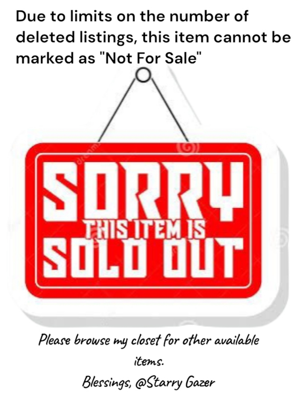 SOLD: DO NOT PURCHASE